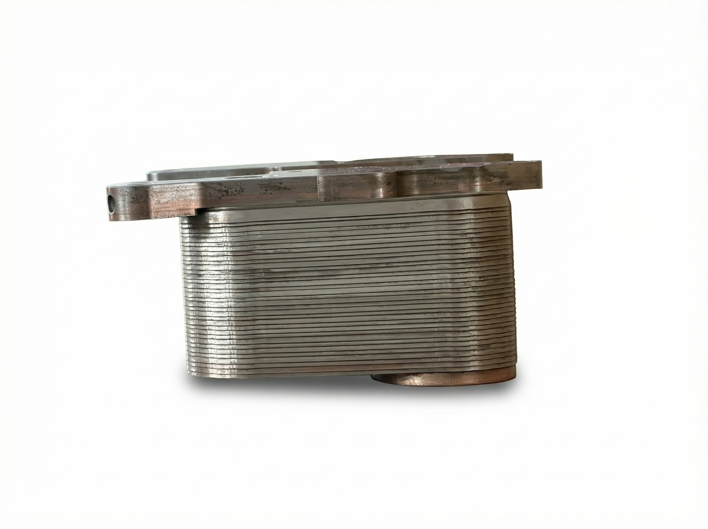 Mercedes-Benz A0004380388 Mercedes-Benz OM471/OM473 12.8L-15.6L Oil Cooler - Angle View